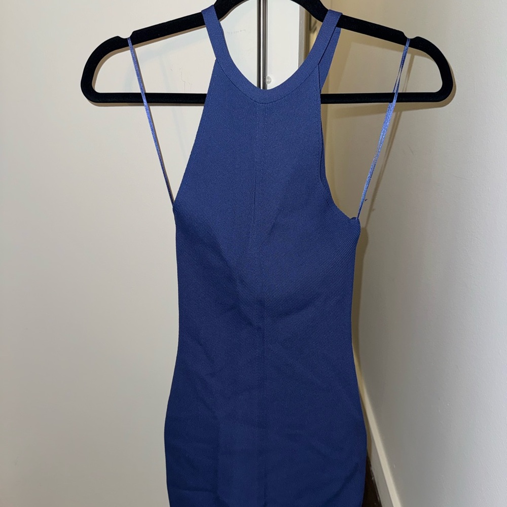 Elegant Blue Sleeveless Dress